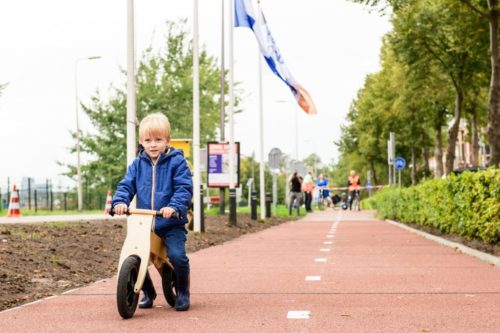 Boy on rolling bike