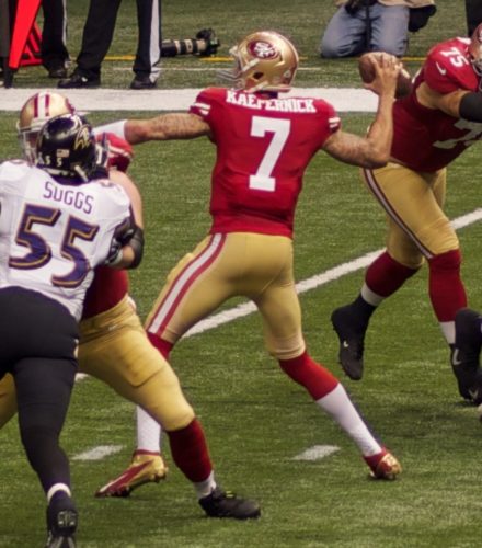 San Francisco 49ers quarterback Colin Kaepernick in Super Bowl XLVII.