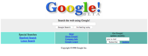 Google 1998 Screenshot
