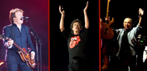 Paul McCartney, Mick Jagger, and Paul Simon