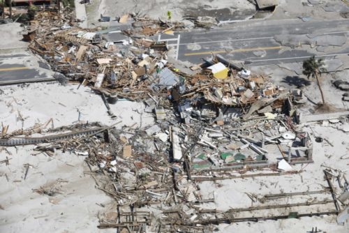 This picture shows damage from Hurricane Michael in Jacksonville, in northern Florida.