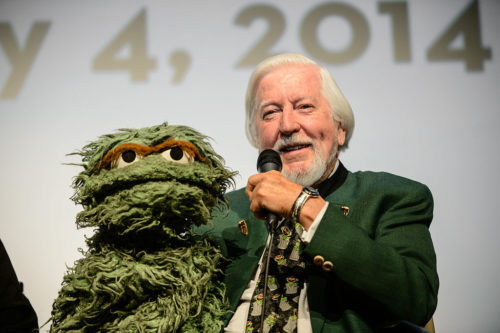 Caroll Spinney with Oscar the Grouch at the 2014 MontClair Film Festival