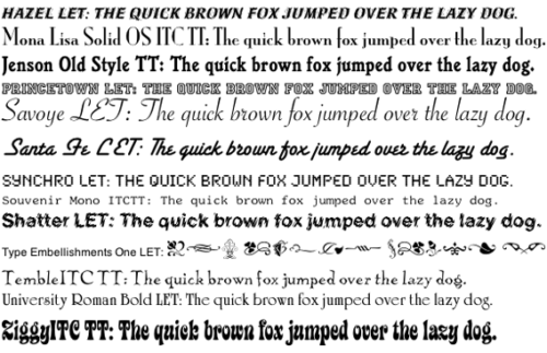 Fonts in Mac OS X (free package that was delivered with a collection of AppleScripts for iTunes.