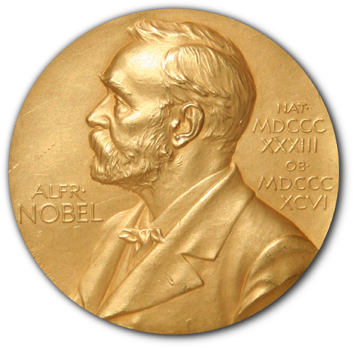 Front side (obverse) of one of the Nobel Prize medals in Physiology or Medicine awarded in 1950 to researchers at the Mayo Clinic in Rochester, Minnesota.