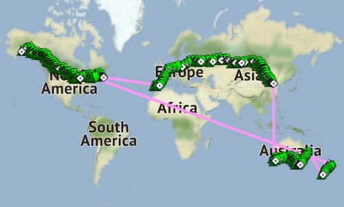 Map of Ms. Graham's route.