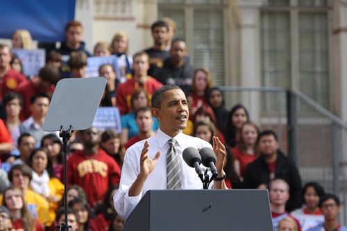 Obama speaking in 2010