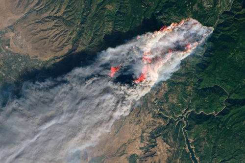 The Camp Fire as seen from space.