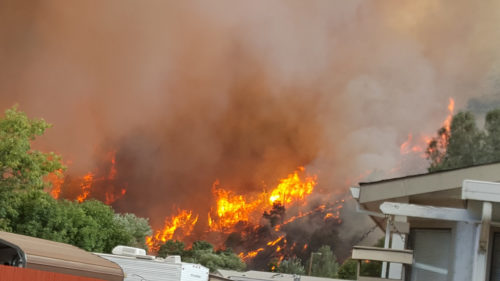 Fire activity increases as USDA Forest Service wildland firefighters stand their ground against the Carr Fire.(Redding, CA) On July 23, 2018.