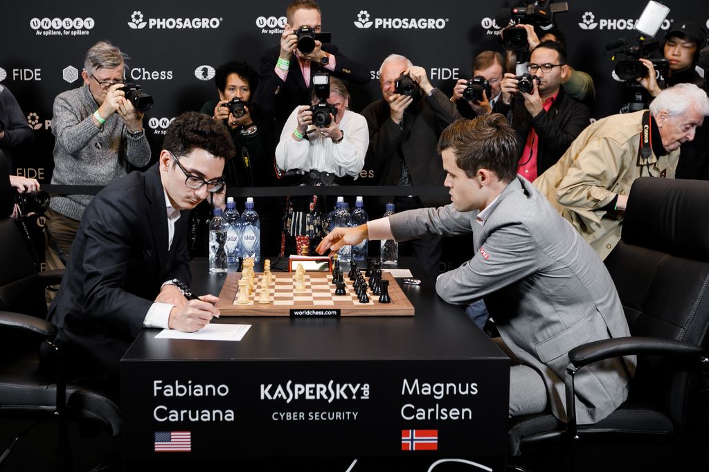 Magnus Carlsen attending The FIDE World Chess Championship 2018
