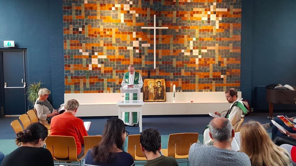Service inside Bethel Church in The Hague