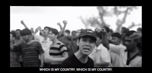 A rapper from Rap Against Dictatorship performing Which is My Country?