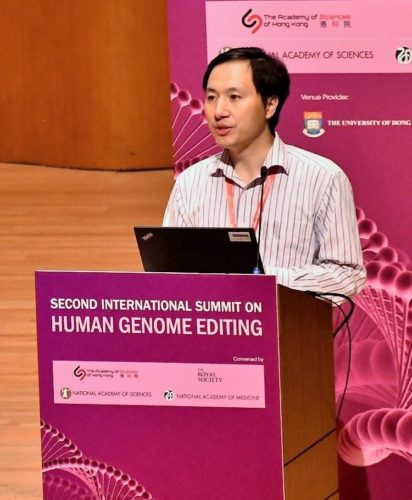 He Jiankui at Second International Summit on Human Genome Editing