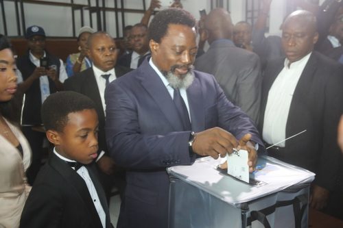 President Joseph Kabila casting his ballot in the Democratic Republic of the Congo's 2018 general elections