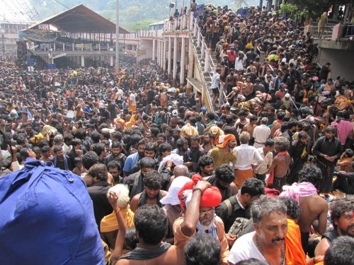 Rush at Sabarimala. Swamis gather at sannidhanam to get glimpse of divya makara jyothi.