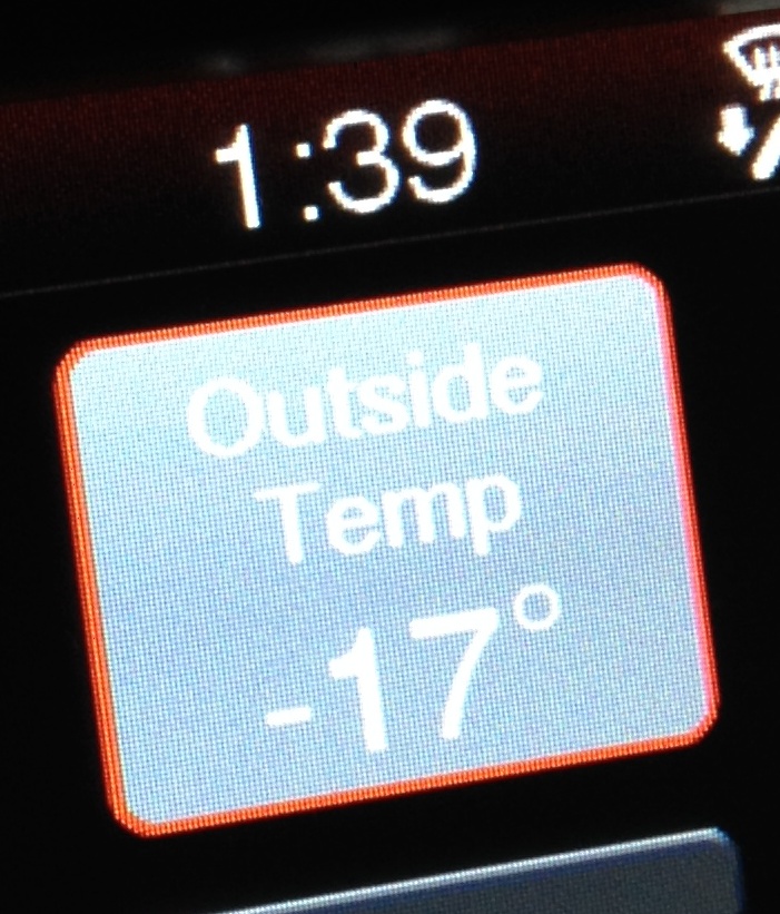 car thermometer showing -17º