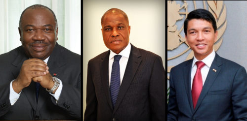 African leaders Ali Bongo, Martin Fayulu, and Andry Rajoelina.