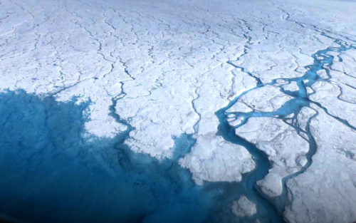 Streams and rivers that form on top of the Greenland ice sheet during spring and summer are the main agent transporting melt runoff from the ice sheet to the ocean.
