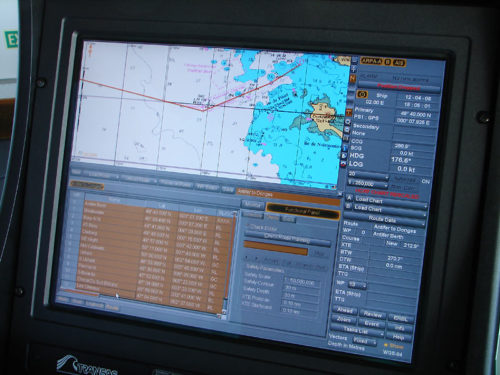 Navigation system used on an oil tanker : electronic chart