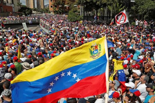 Photo of anti-Maduro protests in Venezuela, January 23, 2019/Foto do protesto na Venezuela em 2019 contra governo de Maduro