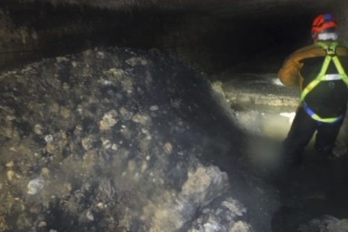 Fatberg found under The Esplanade in Sidmouth, England, announced by South West Water on 2019-01-8