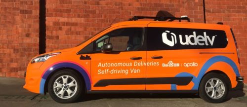 Udelv's self-driving delivery van.