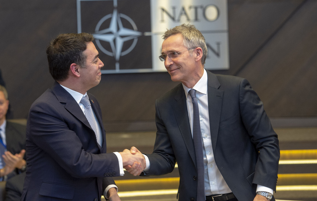 NATO Allies sign Accession Protocol for the future Republic of North Macedonia. NATO Secretary General Jens Stoltenberg and the Foreign Minister of the invitee country, Nikola Dimitrov