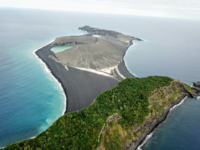 View of Hunga Tonga-Hunga Haʻapai from a drone.