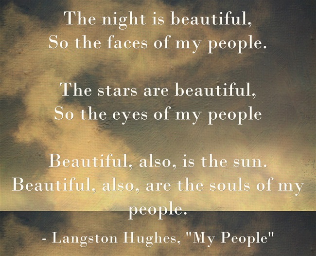 Image showing text of Langston Hughes poem, My People