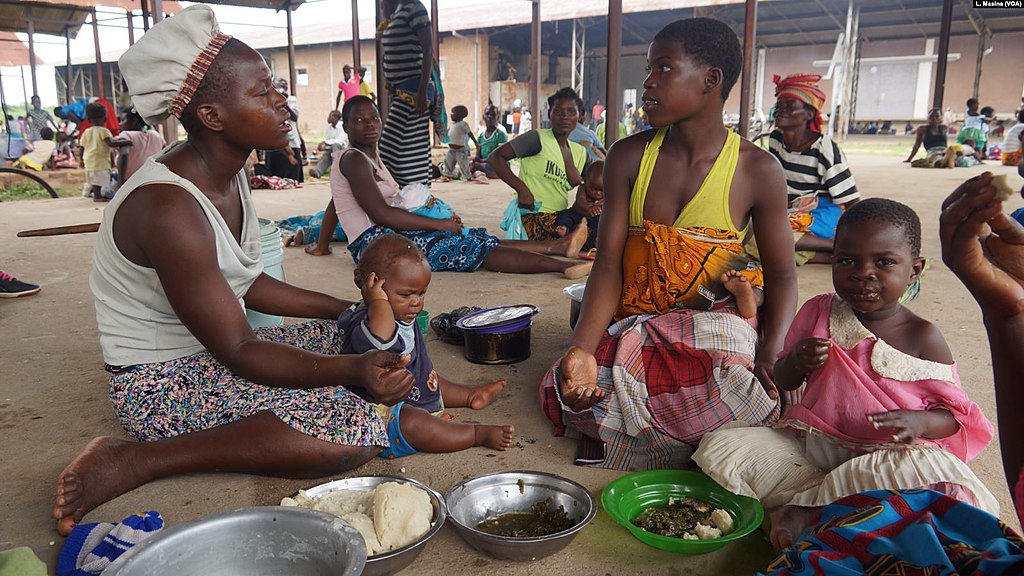 People displaced by flooding are seen at Bangula evacuation camp, in Nsanje, Malawi, March 12, 2019.