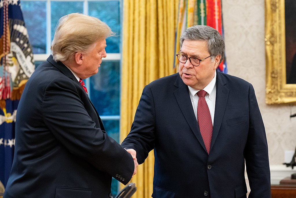 President Donald Trump and Attorney General William Barr