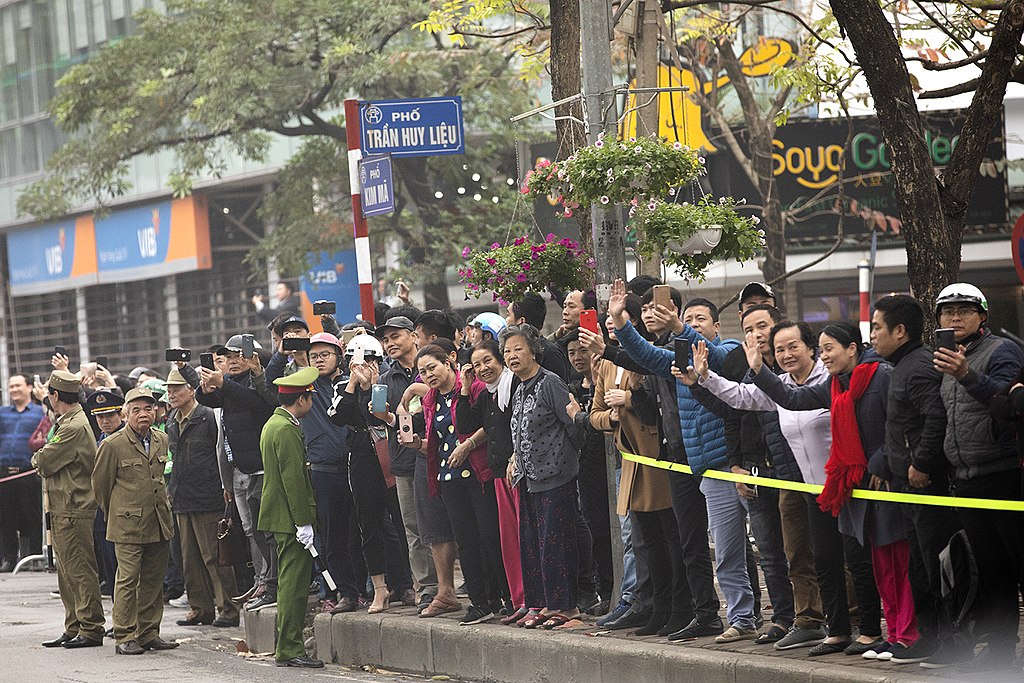 Crowds gather to watch the motorcade of President Donald J. Trump along the streets Wednesday, Feb. 27, 2019, in Hanoi. (Official White House Photo by Joyce N. Boghosian)