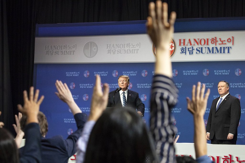 President Donald Trump and Secretary of State Mike Pompeo hold a press conference before departing Hanoi, Vietnam.