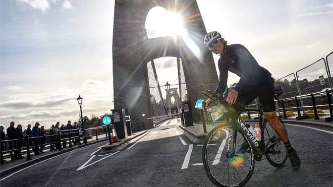 Charlie back on Clifton Suspension bridge in Bristol.