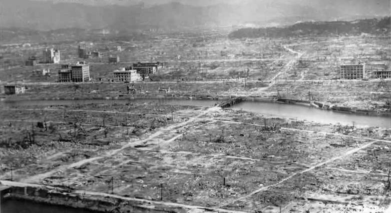 Picture of Hiroshima after the atomic bomb was dropped - 6 August 1945, 8:15 a.m.