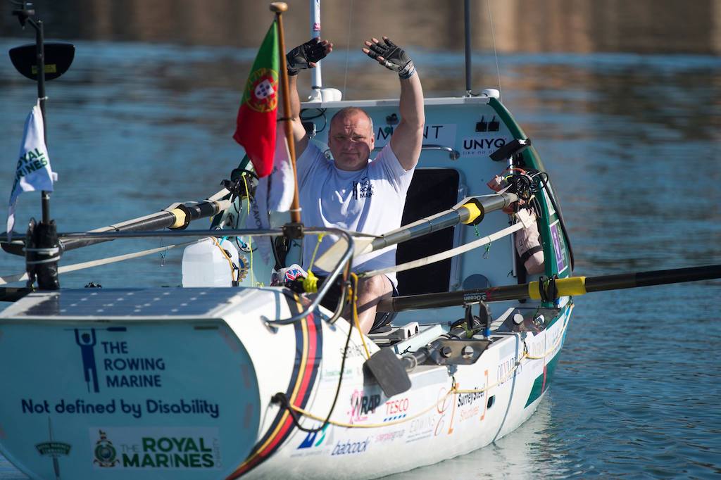 Lee Spencer in his rowboat.