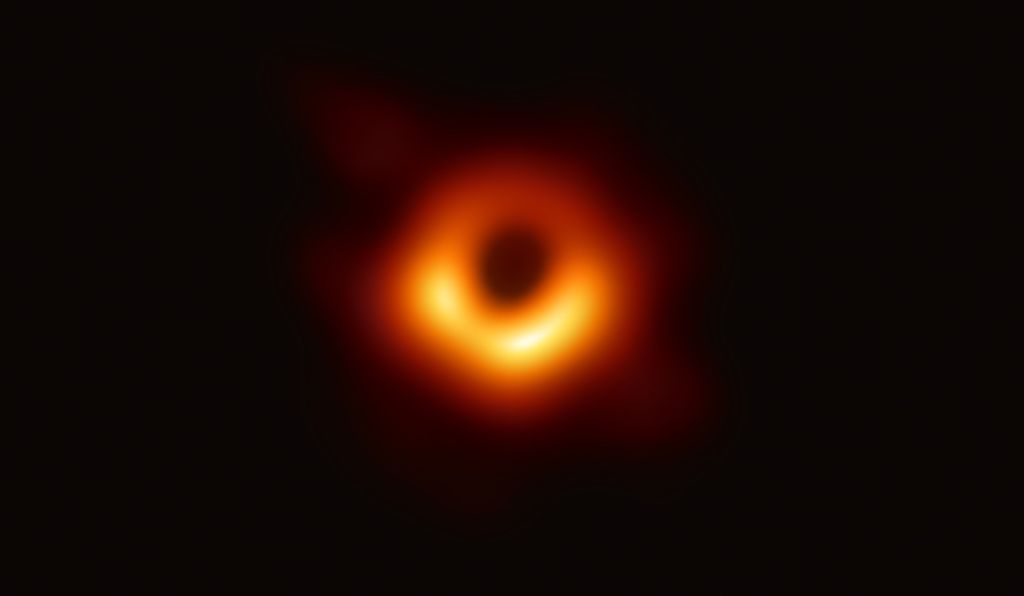 In this image of M87* taken on 11 April 2017 (a representative example of the images collected in a global 2017 EHT campaign), the shadow of a black hole is the closest we can come to an image of the black hole itself, a completely dark object from which light cannot escape.