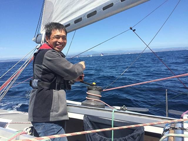 Mitsuhiro Iwamoto sailing.