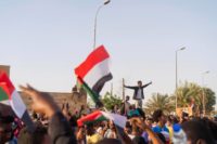 Part of the protestors near the army HQ in Khartoum