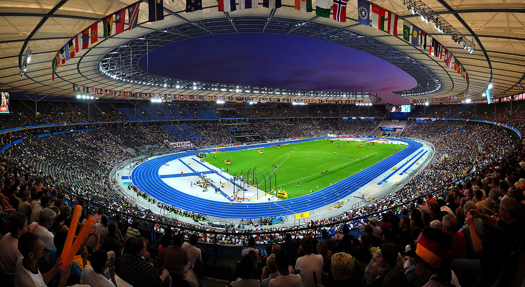 Panoramic view of the olympic stadium of Berlin during the 12th IAAF World Championships in Athletics