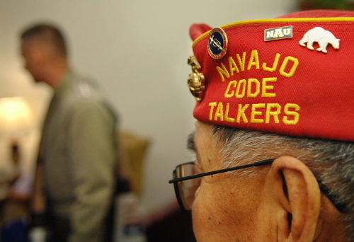 Navajo Code Talkers and their family members met with Chairman of the Joint Chiefs of Staff U.S. Marine Corps Gen. Peter Pace at the Pentagon, Aug. 10, 2007