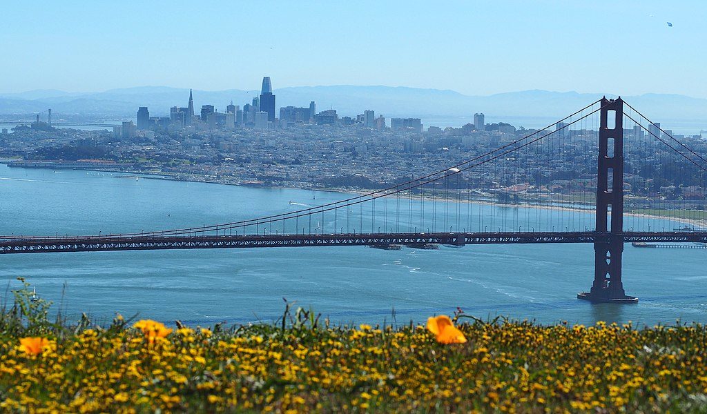 San Francisco from the Marin Headlands in March 2019