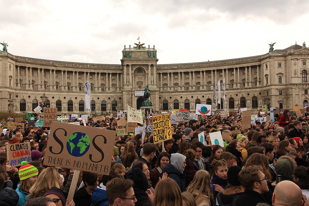 The school strike for climate (FridaysForFuture) on Heldenplatz in Vienna (Austria) on March 15 2019.