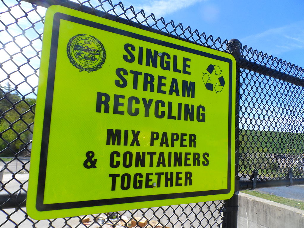 A landfill sign at the Four Hills Landfill, Nashua, New Hampshire, United States