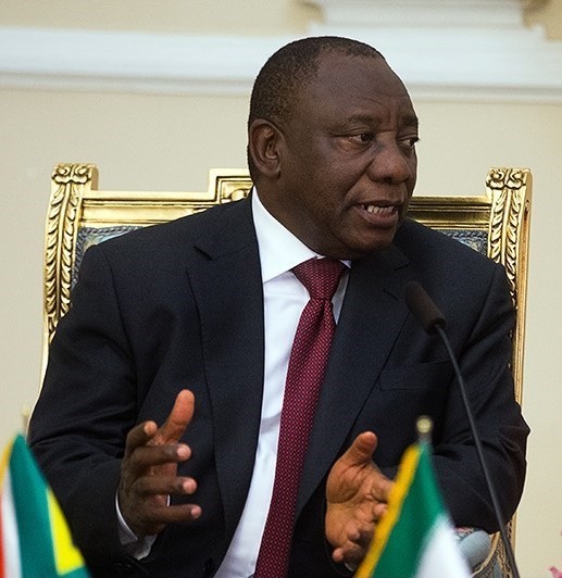 Cyril Ramaphosa, Deputy President of South Africa meeting with Iranian parliament chairman, Ali Larijani in Tehran