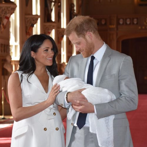 The Duke and Duchess of Sussex with their baby.