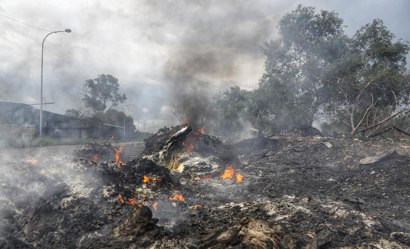 Plastic burning in Malaysia.