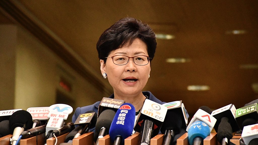 Carrie Lam - 香港特首林鄭月娥回應6-9反送中大遊行，認為人數多無爭議。（美國之音湯惠芸攝）