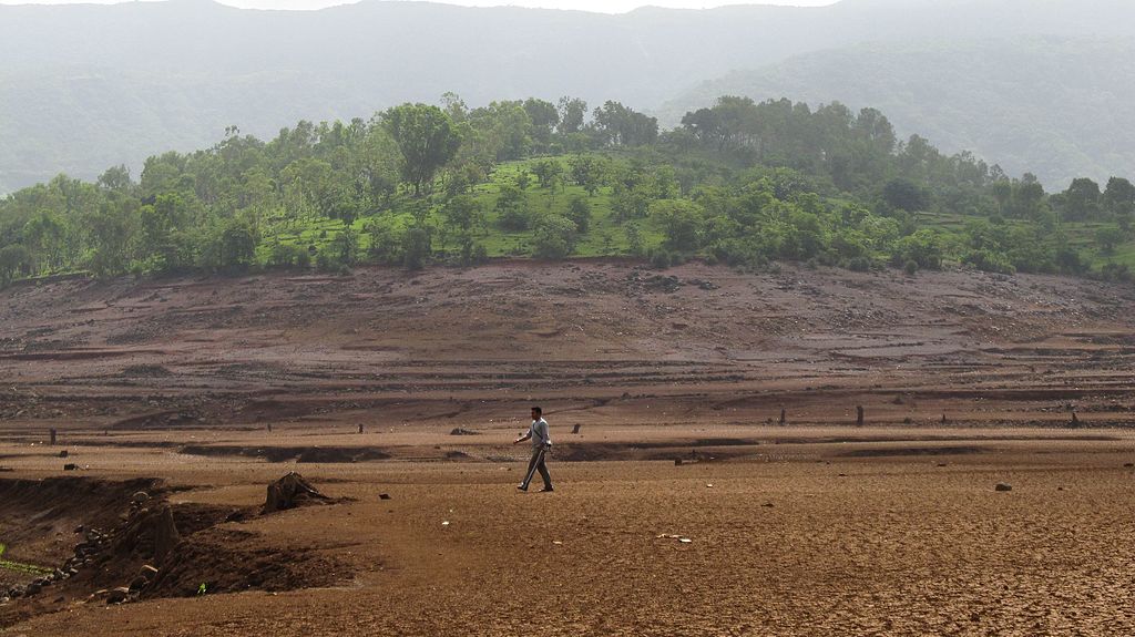 This photo is taken at the end of the Summer of 2014 when all the Water Reservoirs were almost dry. These are the grounds below the Koyna Dam Reservoir in State of Maharashtra in Satara District.