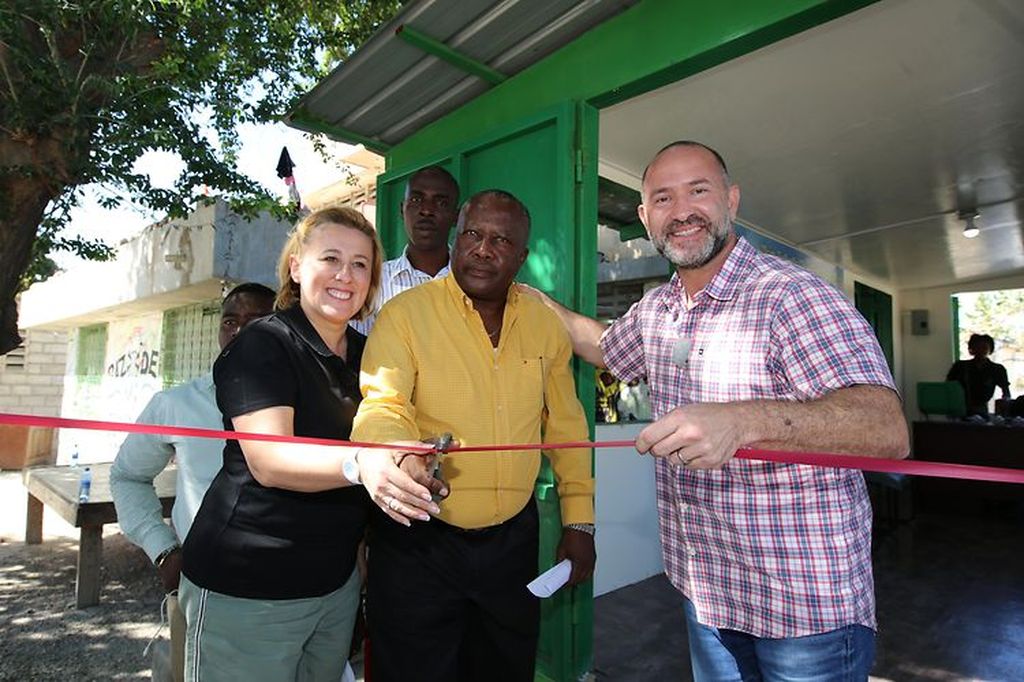 David Katz opening a Plastic Bank market in Haiti.