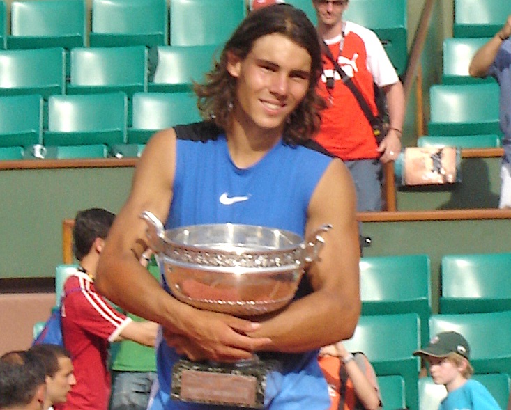 Rafael Nadal with cup at Roland Garros 2006